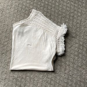 Cream Fringe top